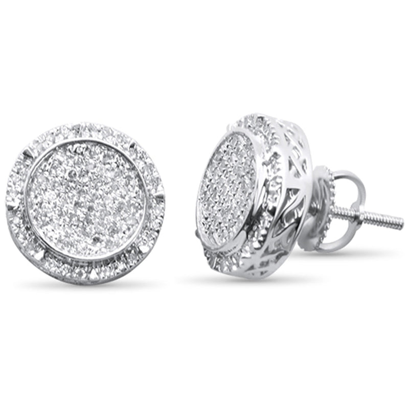 DIAMOND CLOSEOUT! .36ct G SI 10K White Gold Round Micro Pave Diamond Stud Earrings