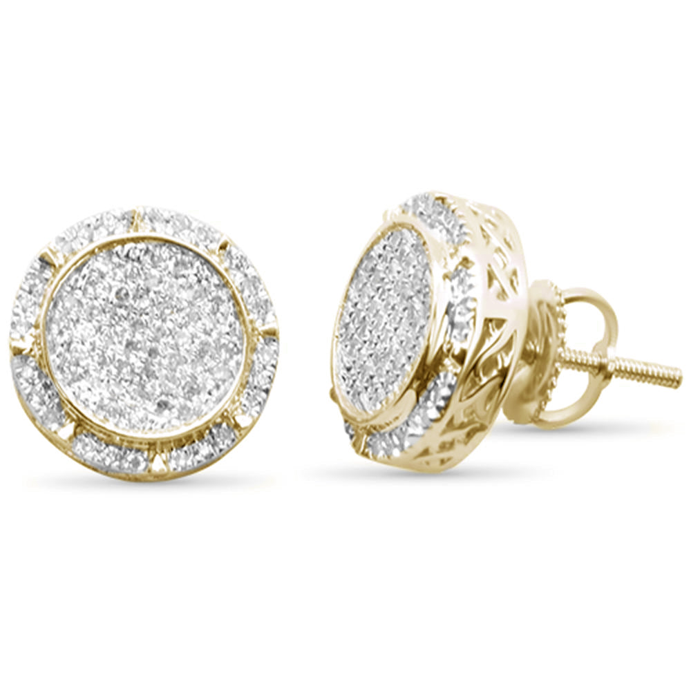 DIAMOND CLOSEOUT! .32ct G SI 10K Yellow Gold Round Micro Pave Diamond Earrings