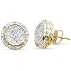 DIAMOND CLOSEOUT! .32ct G SI 10K Yellow Gold Round Micro Pave Diamond Earrings