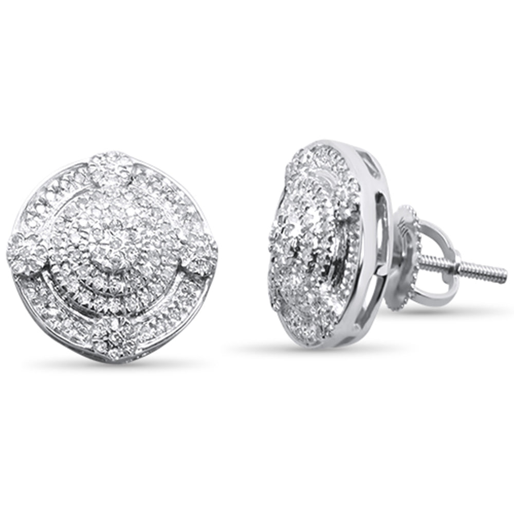 DIAMOND CLOSEOUT! .32ct G SI 10K White Gold Round Micro Pave Diamond Stud Earrings