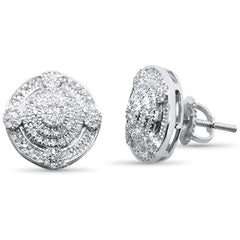 DIAMOND CLOSEOUT! .32ct G SI 10K White Gold Round Micro Pave Diamond Stud Earrings