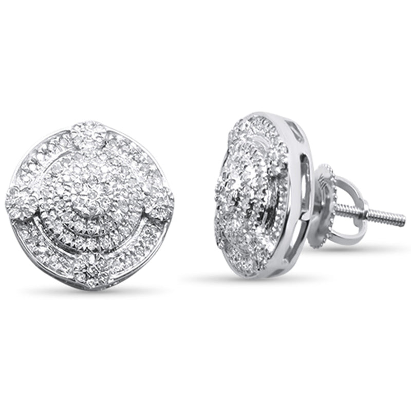 DIAMOND CLOSEOUT! .32ct G SI 10K White Gold Round Micro Pave Diamond Stud Earrings
