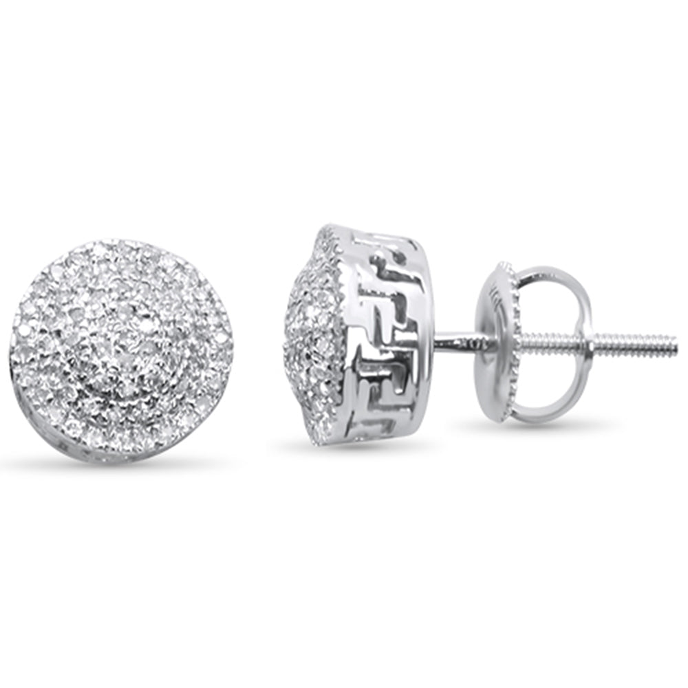 DIAMOND CLOSEOUT! .27ct G SI 10K White Gold Round Micro Pave Diamond Stud Earrings