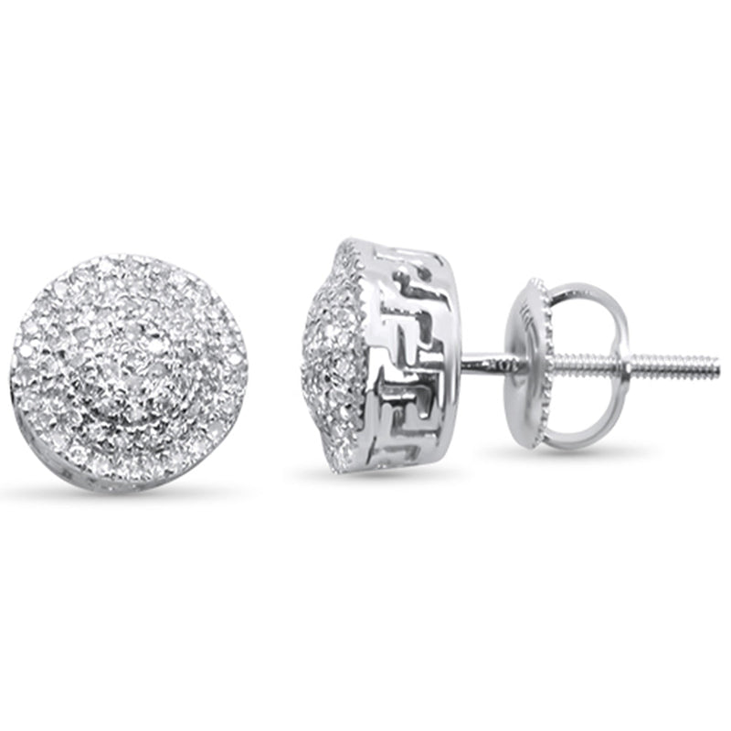 DIAMOND CLOSEOUT! .27ct G SI 10K White Gold Round Micro Pave Diamond Stud Earrings