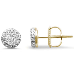 DIAMOND CLOSEOUT! .16ct G SI 10K Yellow Gold Round Diamond Micro Pave Stud Earrings