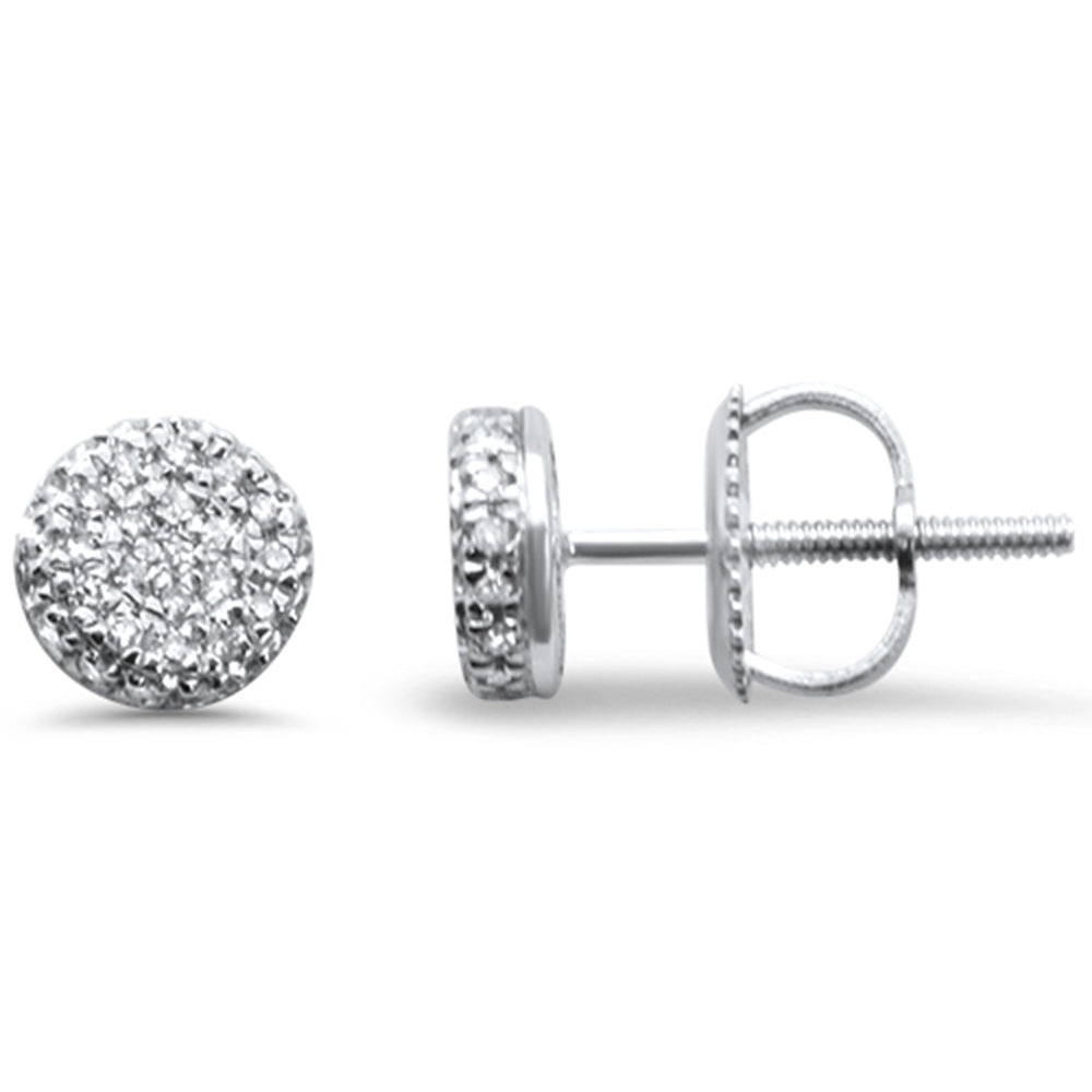 DIAMOND CLOSEOUT! .16ct G SI 10K White Gold Round Diamond Micro Pave Stud Earrings