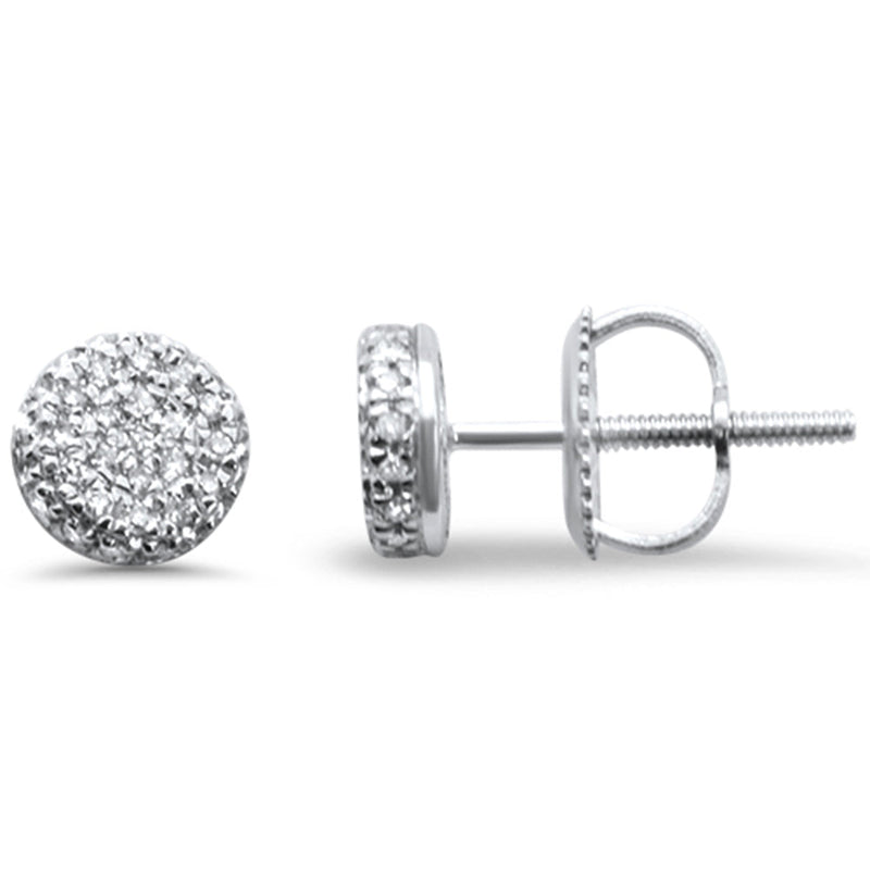 DIAMOND CLOSEOUT! .16ct G SI 10K White Gold Round Diamond Micro Pave Stud Earrings