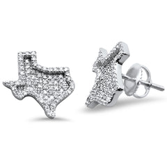 DIAMOND CLOSEOUT! .34ct G SI 10K White Gold Texas Shape Diamond Micro Pave Stud Earrings