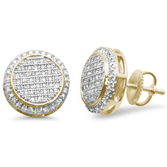 DIAMOND CLOSEOUT! .36ct G SI 10K Yellow Gold Round Diamond Micro Pave Stud Earrings