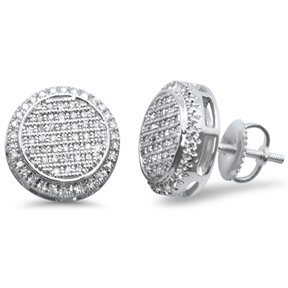 DIAMOND CLOSEOUT! .36ct G SI 10K White Gold Round Diamond Micro Pave Stud Earrings