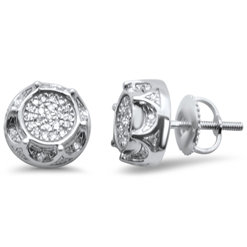 DIAMOND CLOSEOUT! .15ct G SI 10K White Gold Round Diamond Micro Pave Stud Earrings