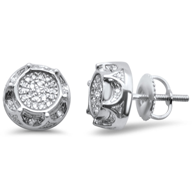 DIAMOND CLOSEOUT! .15ct G SI 10K White Gold Round Diamond Micro Pave Stud Earrings