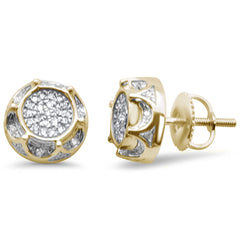 DIAMOND CLOSEOUT! .15ct G SI 10K Yellow Gold Round Diamond Micro Pave Stud Earrings