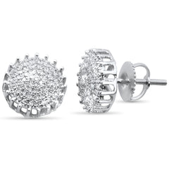 DIAMOND CLOSEOUT! .24ct G SI 10K White Gold Round Diamond Micro Pave Stud Earrings