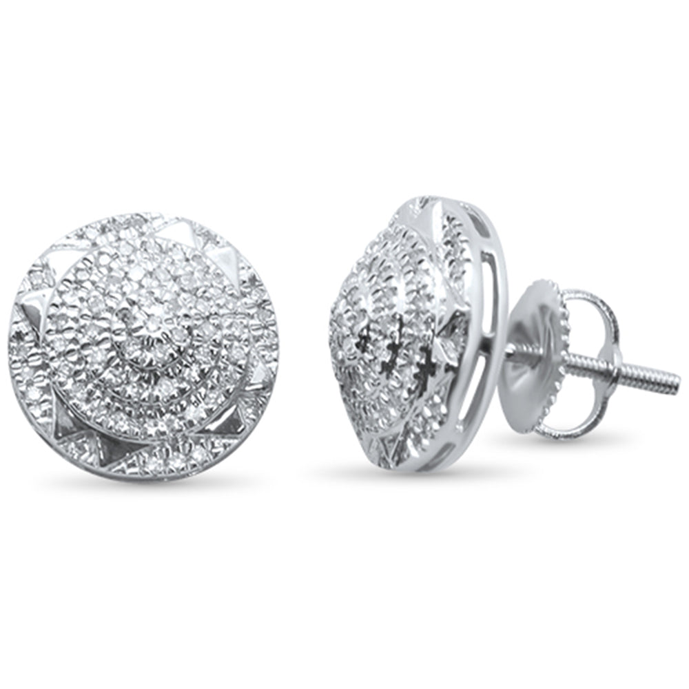 DIAMOND CLOSEOUT! .24ct G SI 10K White Gold Round Diamond Micro Pave Stud Earrings