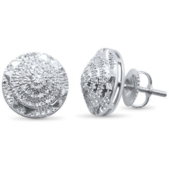 DIAMOND CLOSEOUT! .24ct G SI 10K White Gold Round Diamond Micro Pave Stud Earrings