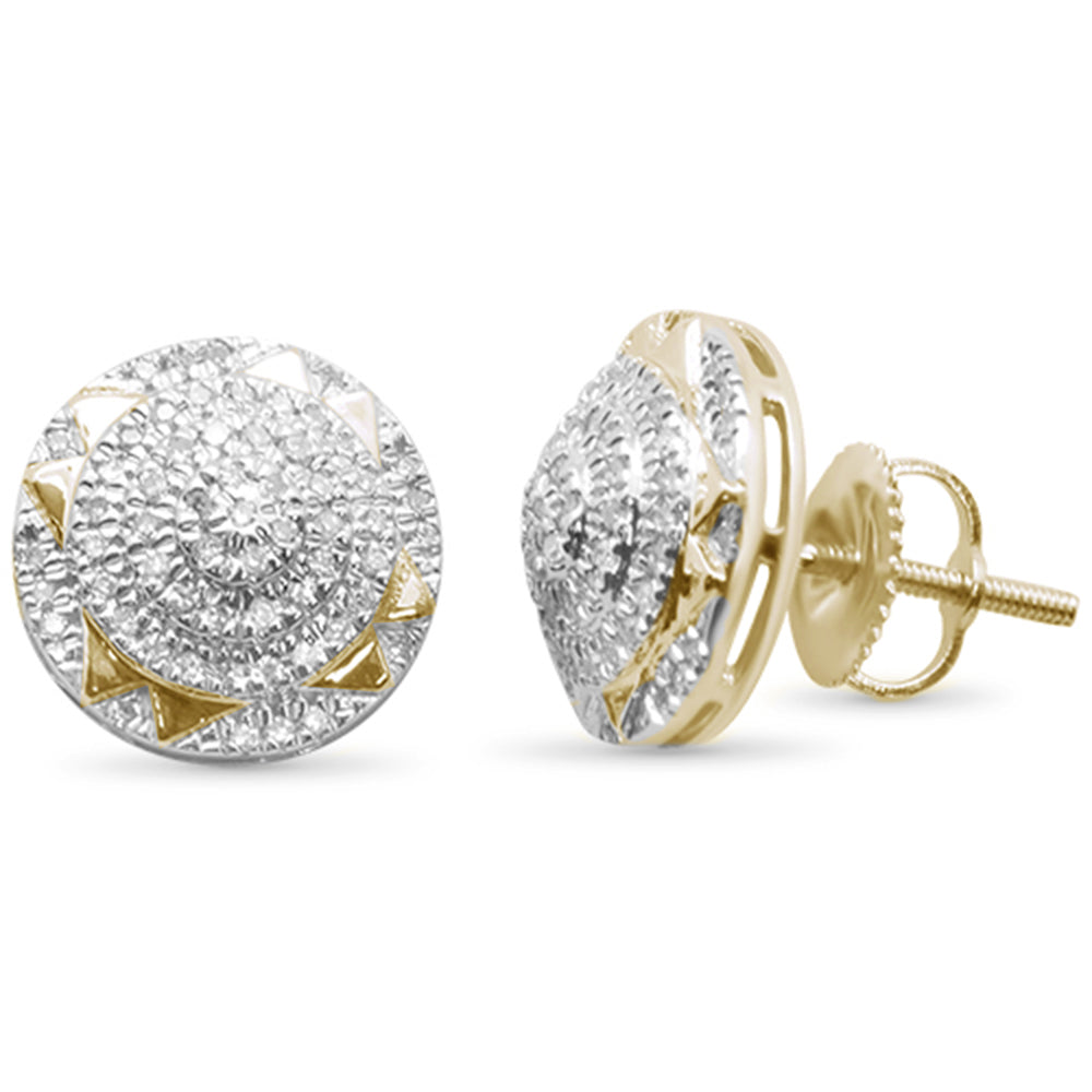 DIAMOND CLOSEOUT! .27ct G SI 10K Yellow Gold Round Diamond Micro Pave Stud Earrings