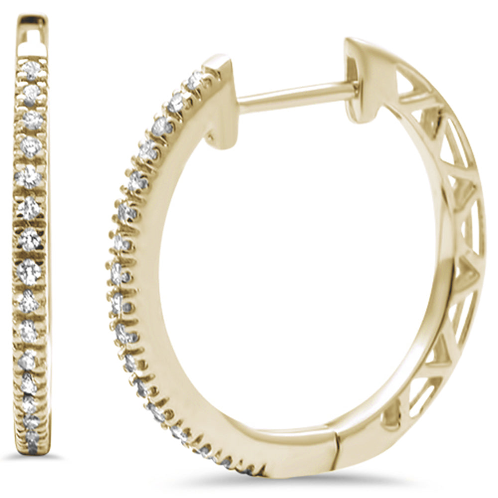 DIAMOND CLOSEOUT! .10ct 14K Yellow Gold Diamond Hoop Huggie Earrings