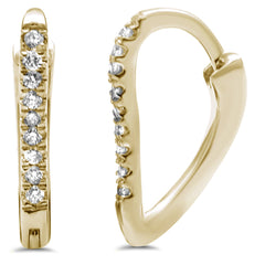DIAMOND CLOSEOUT! .05ct 14K Yellow Gold Diamond Hoop Huggie Earrings
