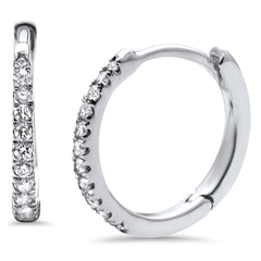 DIAMOND CLOSEOUT! .11ct 14K White Gold Diamond Hoop Huggie Earrings