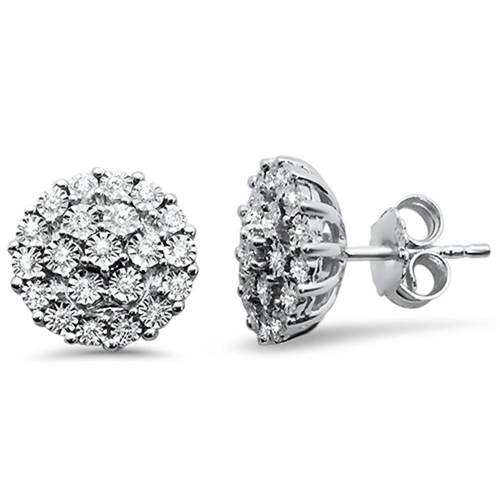 DIAMOND CLOSEOUT!  .25ct 10K White Gold Micro Pave Iced Out Stud Earrings