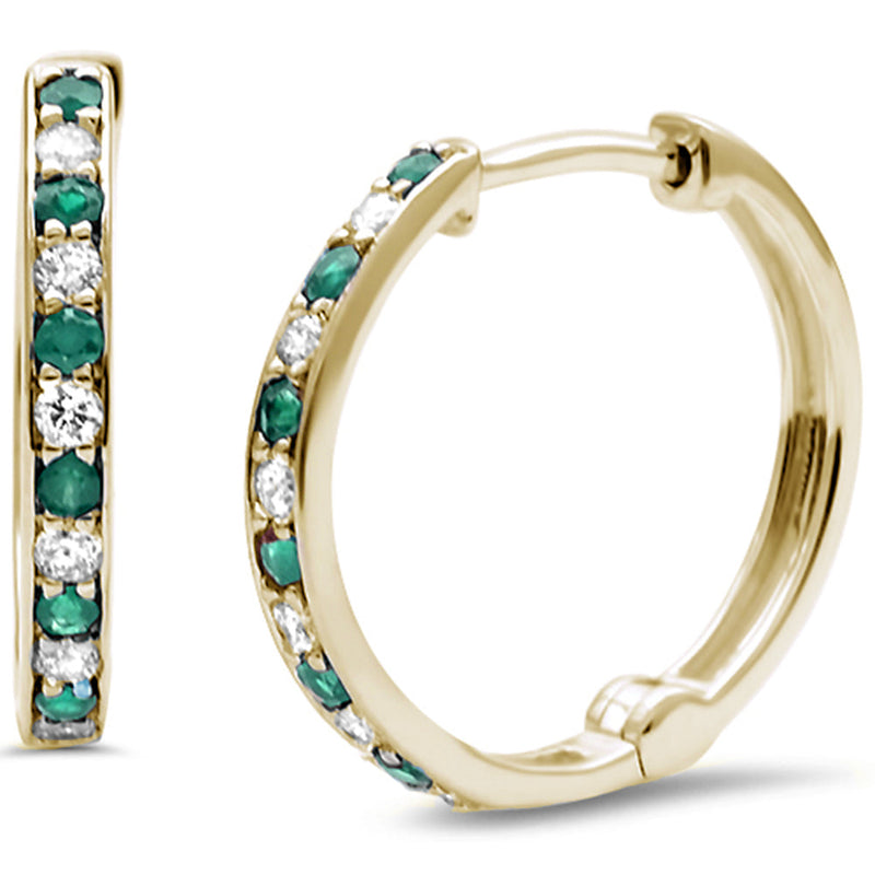 .29ct G SI 14K Yellow Gold Diamond Hoop Huggie Earrings
