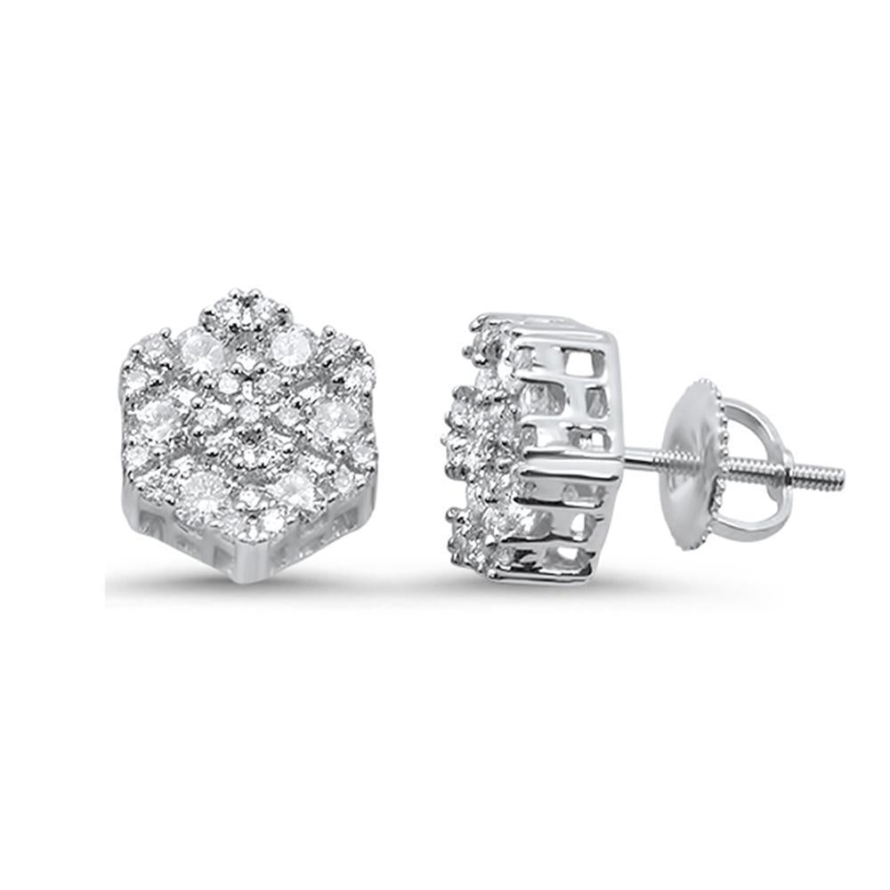 SPECIAL! 1.05ct G SI 14K White Gold Diamond Snowflake Stud Earrings