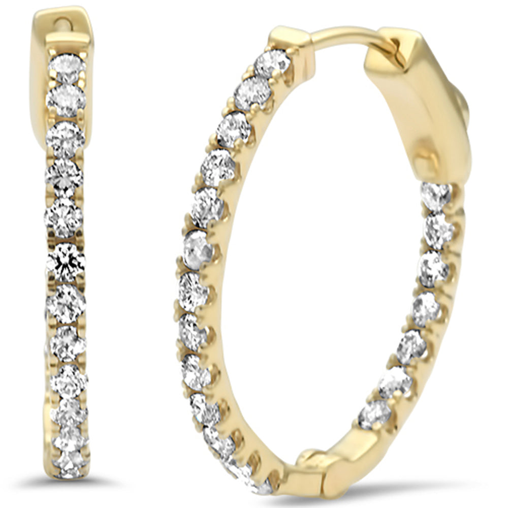 DIAMOND CLOSEOUT! 1.04ct G SI 14K Yellow Gold Diamond Hoop Earrings