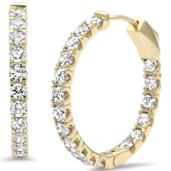 SPECIAL! 2.00ct G SI 14K Yellow Gold Diamond Hoop Earrings