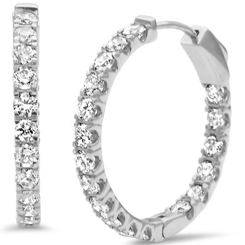 SPECIAL! 2.00ct G SI 14K White Gold Diamond Hoop earrings