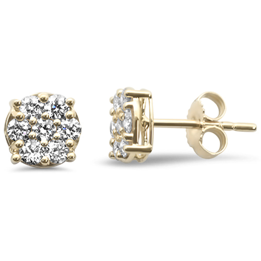 SPECIAL!.61ct G SI 14K Yellow Gold Diamond Flower Stud Earrings