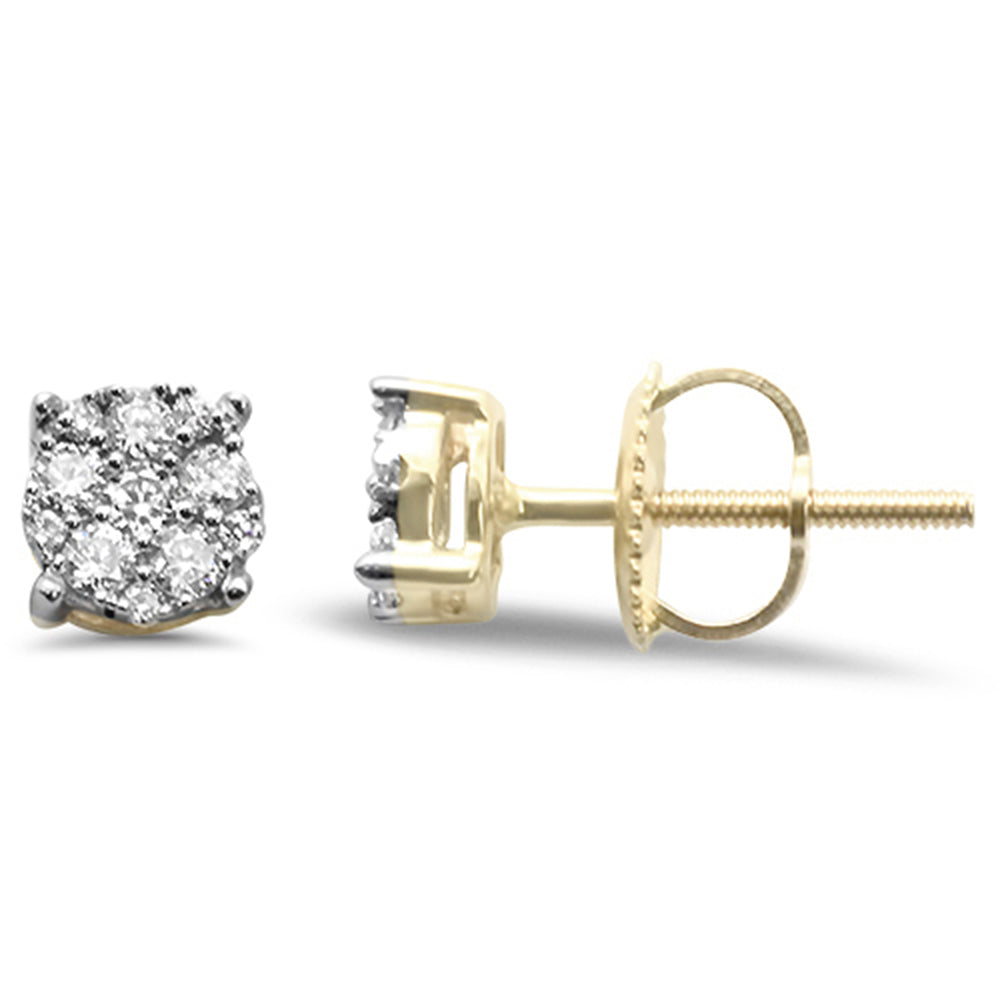.25ct G SI 14K Yellow Gold Micro Pave Diamond Stud Earrings