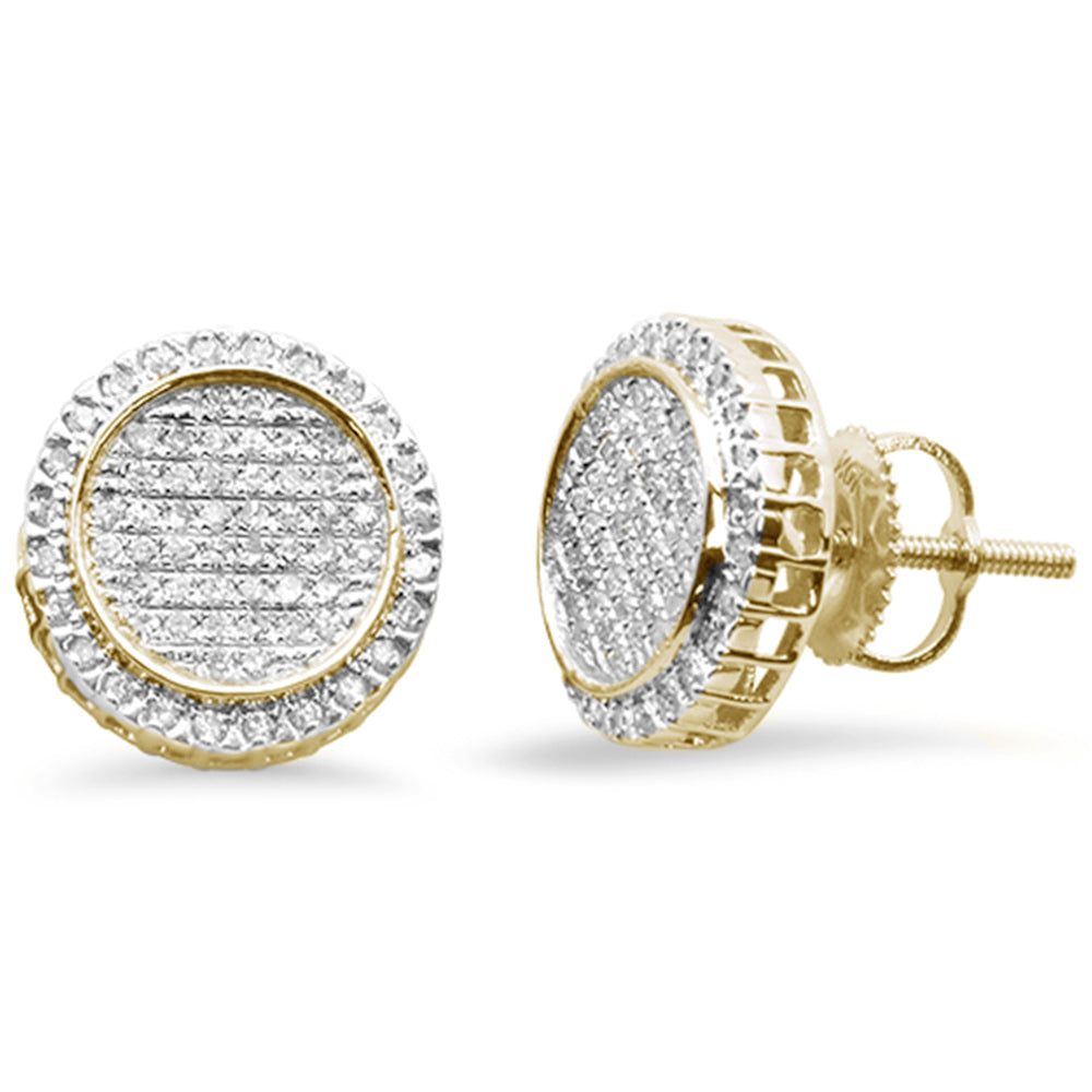 DIAMOND CLOSEOUT! .36CT G SI 10K Yellow Gold Diamond Micro Pave Stud Earrings