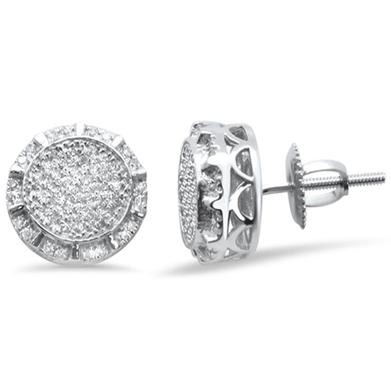 DIAMOND CLOSEOUT! .29CT G SI 10K White Gold Diamond Micro Pave Stud Earrings