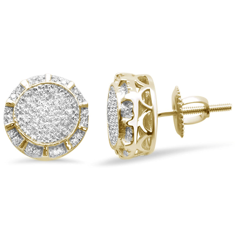 DIAMOND CLOSEOUT! .28CT G SI 10K Yellow Gold Diamond Micro Pave Stud Earrings