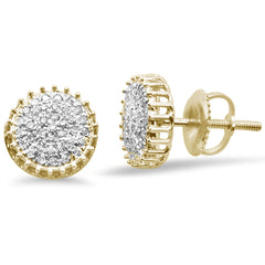 DIAMOND CLOSEOUT! .18CT G SI 10K Yellow Gold Diamond Micro Pave Stud Earrings