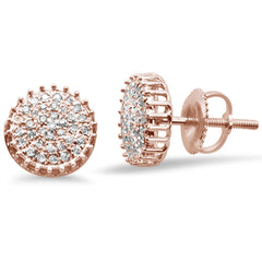 DIAMOND CLOSEOUT! .16CT G SI 10K Rose Gold Diamond Micro Pave Stud Earrings