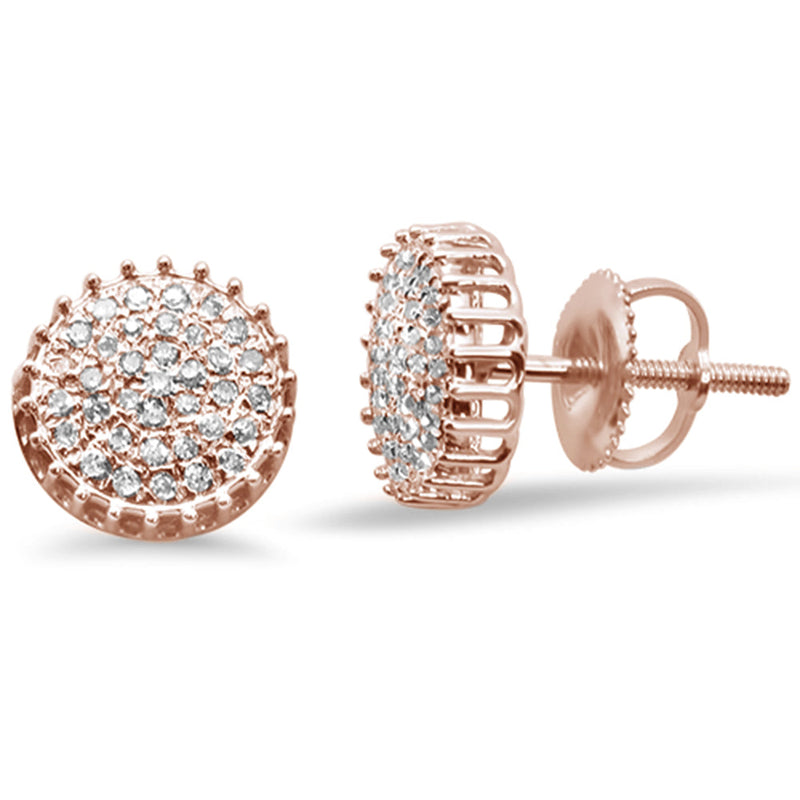 DIAMOND CLOSEOUT! .16CT G SI 10K Rose Gold Diamond Micro Pave Stud Earrings