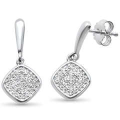 DIAMOND CLOSEOUT! .22CT G SI 10K White Gold Diamond Micro Pave Diamond Drop Earrings