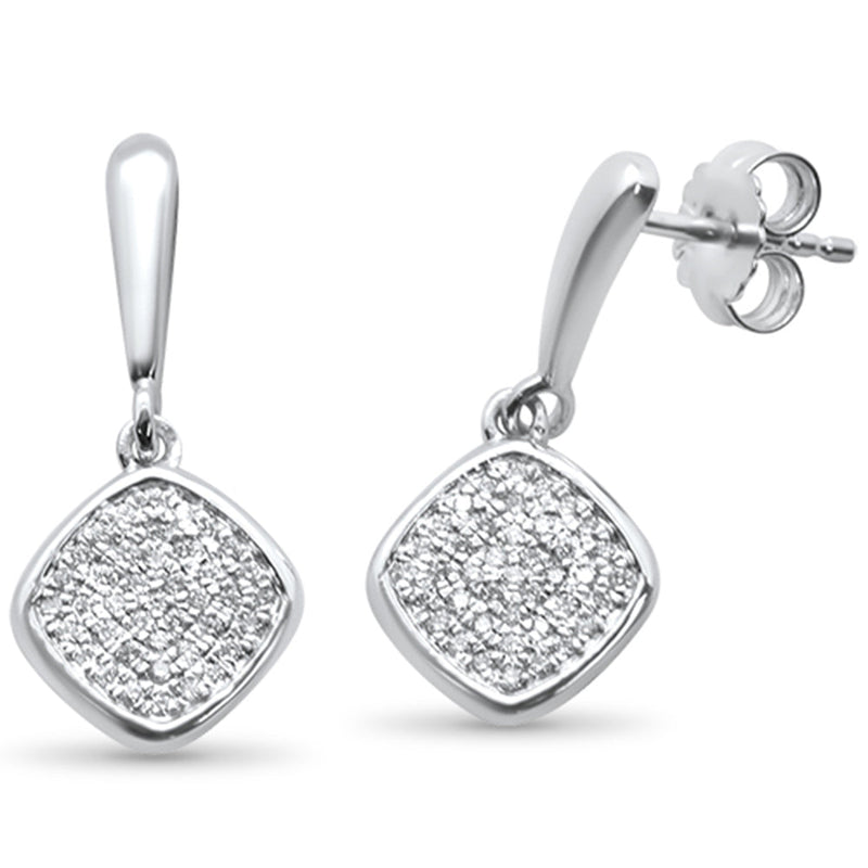 DIAMOND CLOSEOUT! .22CT G SI 10K White Gold Diamond Micro Pave Diamond Drop Earrings