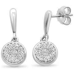 DIAMOND CLOSEOUT! .22CT G SI 10K White Gold Diamond Drop Dangle Earrings