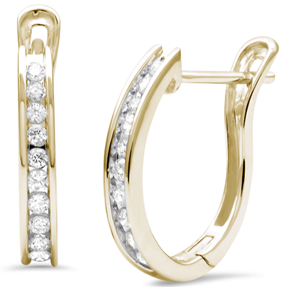 DIAMOND CLOSEOUT! .27ct G SI 14K Yellow Gold Diamond Hoop Earrings