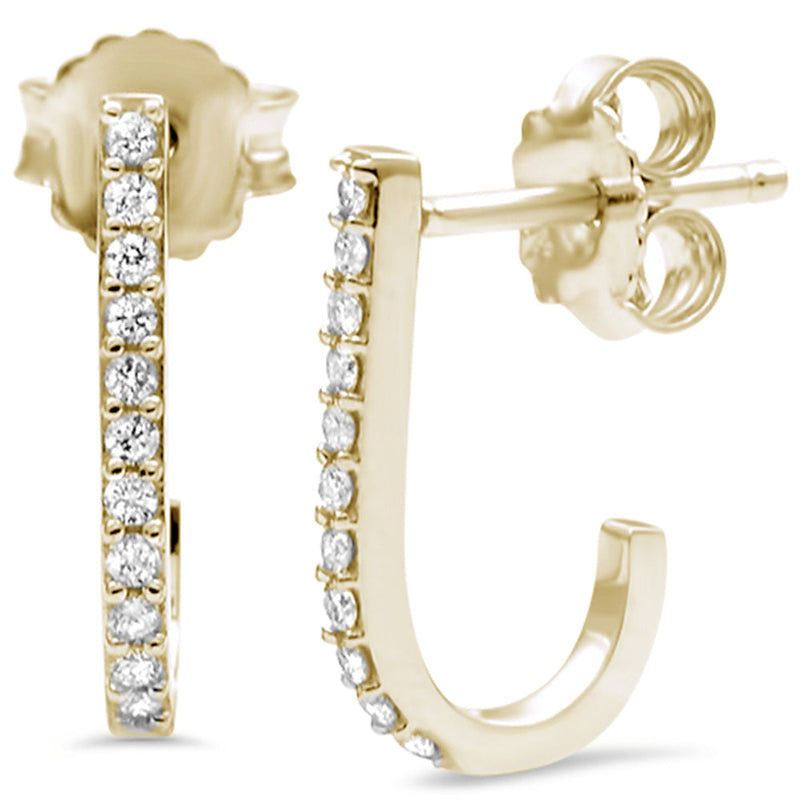DIAMOND CLOSEOUT! .16ct G SI 14K Yellow Gold Diamond Hoop Earrings