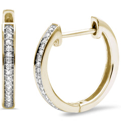 DIAMOND CLOSEOUT! .11ct G SI 14K Yellow Gold Diamond Hoop Earrings