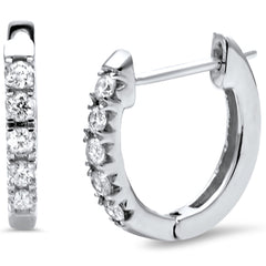 DIAMOND CLOSEOUT! .24ct G SI 14K White Gold Diamond Hoop Earrings