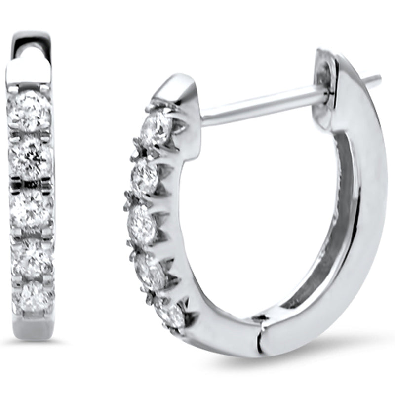 DIAMOND CLOSEOUT! .24ct G SI 14K White Gold Diamond Hoop Earrings