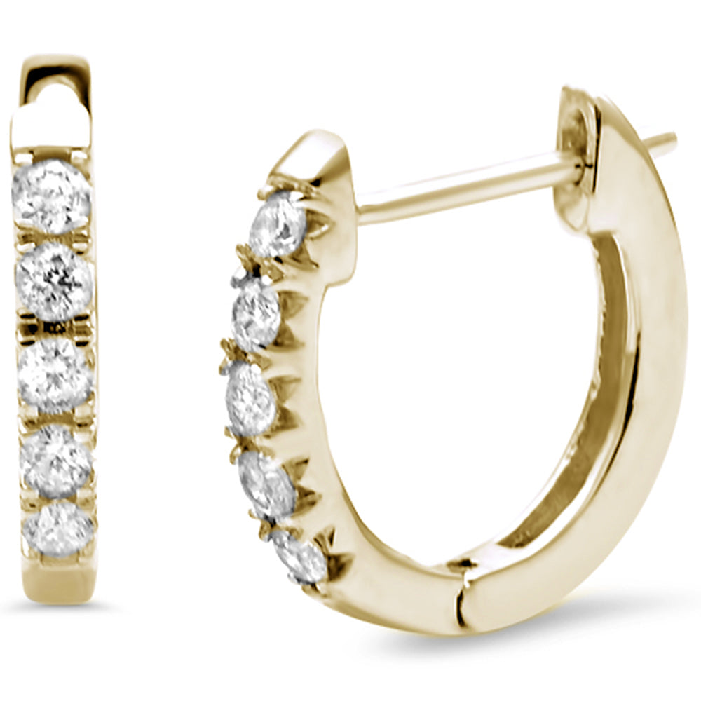 DIAMOND CLOSEOUT! .26ct G SI 14K Yellow Gold Diamond Hoop Earrings
