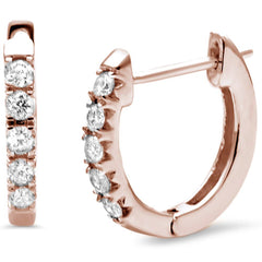 DIAMOND CLOSEOUT! .27ct G SI 14K Rose Gold Diamond Hoop Earrings