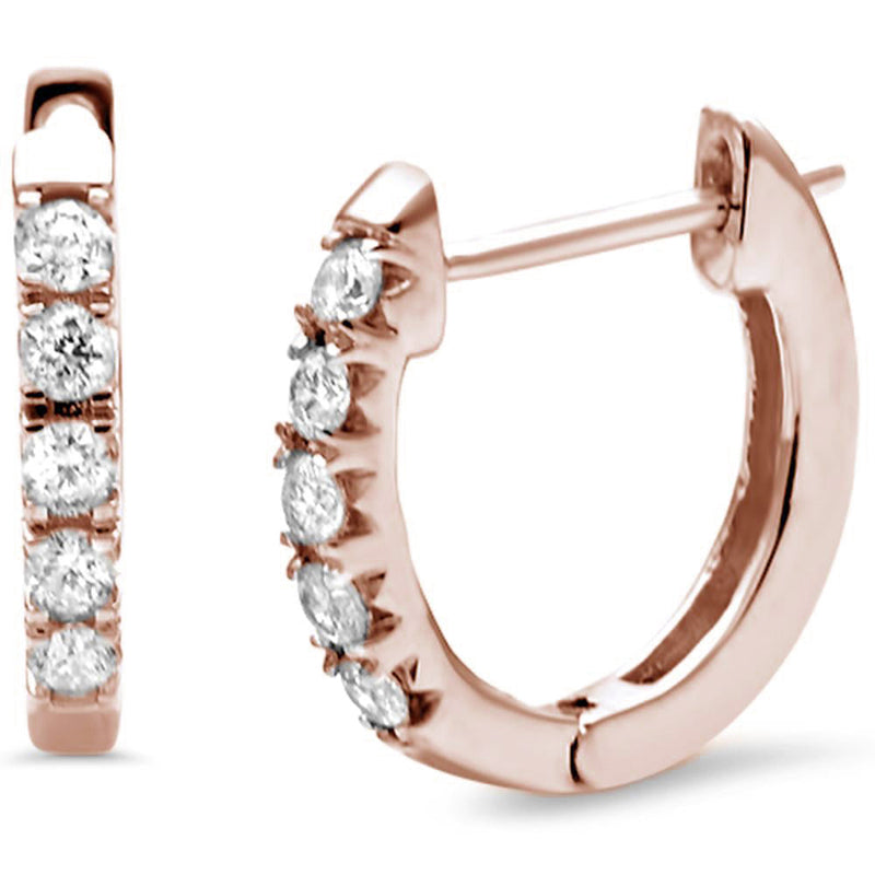 DIAMOND CLOSEOUT! .27ct G SI 14K Rose Gold Diamond Hoop Earrings