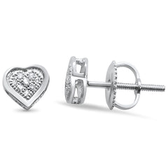 DIAMOND CLOSEOUT! .05ct G SI 10K White Gold Diamond Heart Earrings